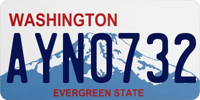 WA license plate AYN0732