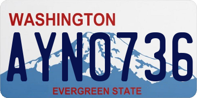 WA license plate AYN0736