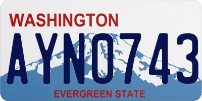WA license plate AYN0743