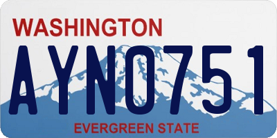 WA license plate AYN0751
