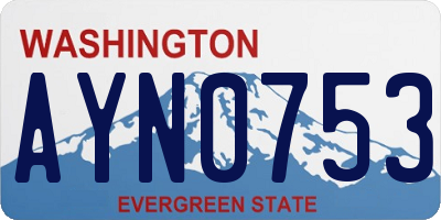 WA license plate AYN0753