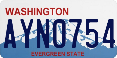 WA license plate AYN0754