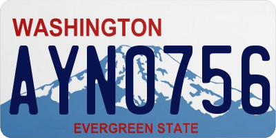 WA license plate AYN0756