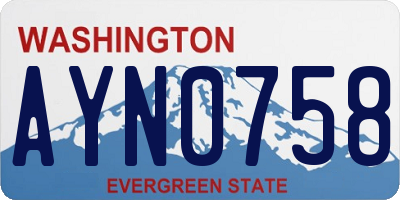 WA license plate AYN0758