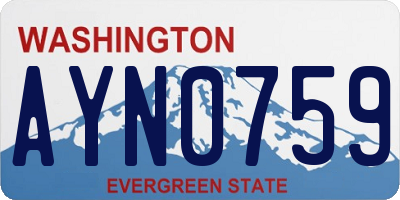 WA license plate AYN0759