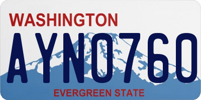 WA license plate AYN0760