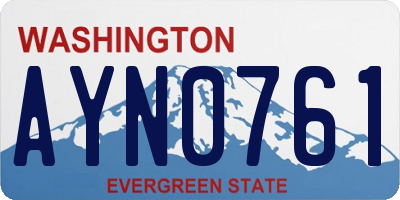 WA license plate AYN0761