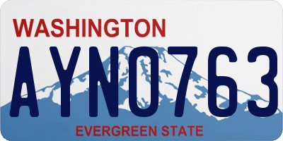 WA license plate AYN0763