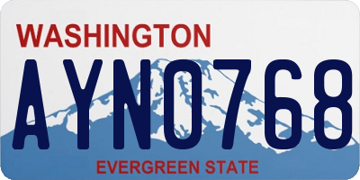 WA license plate AYN0768