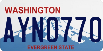 WA license plate AYN0770