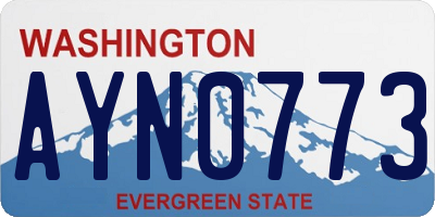 WA license plate AYN0773