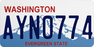 WA license plate AYN0774