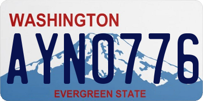 WA license plate AYN0776
