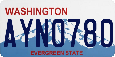WA license plate AYN0780