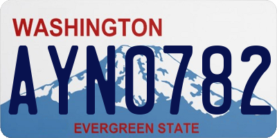 WA license plate AYN0782