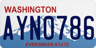WA license plate AYN0786