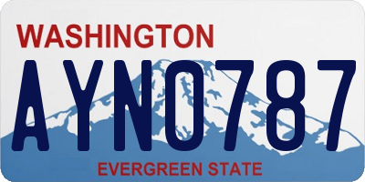 WA license plate AYN0787