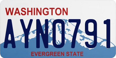 WA license plate AYN0791