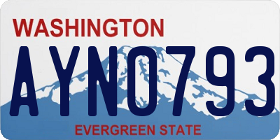 WA license plate AYN0793