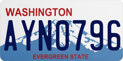 WA license plate AYN0796