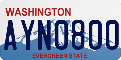 WA license plate AYN0800