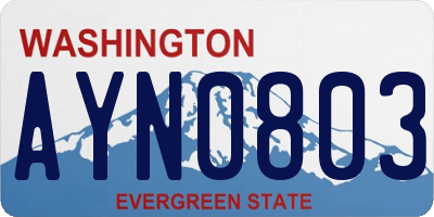 WA license plate AYN0803