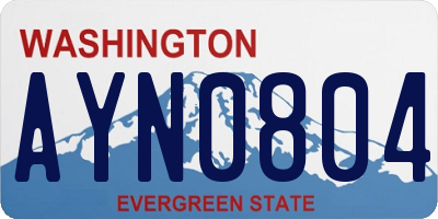 WA license plate AYN0804