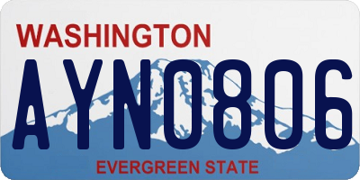 WA license plate AYN0806