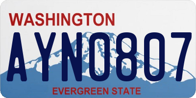 WA license plate AYN0807