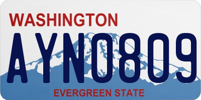 WA license plate AYN0809