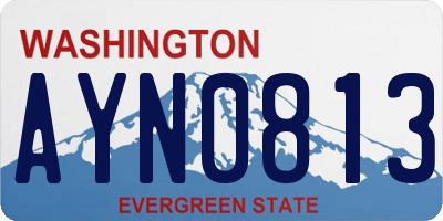 WA license plate AYN0813