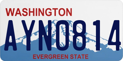 WA license plate AYN0814