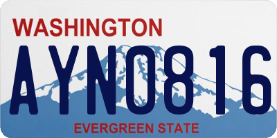 WA license plate AYN0816