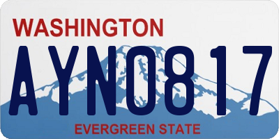 WA license plate AYN0817