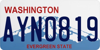 WA license plate AYN0819