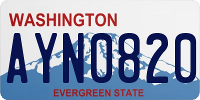 WA license plate AYN0820