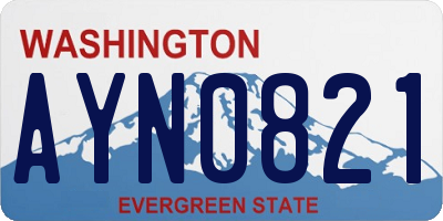 WA license plate AYN0821
