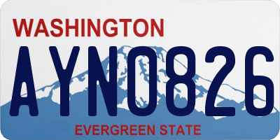 WA license plate AYN0826