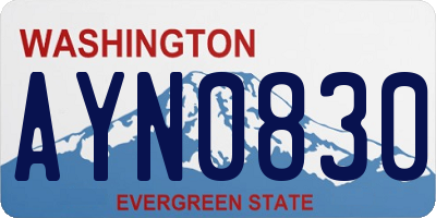 WA license plate AYN0830