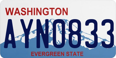 WA license plate AYN0833