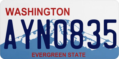 WA license plate AYN0835