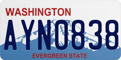 WA license plate AYN0838