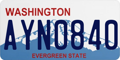 WA license plate AYN0840