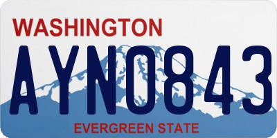 WA license plate AYN0843