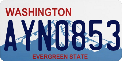 WA license plate AYN0853