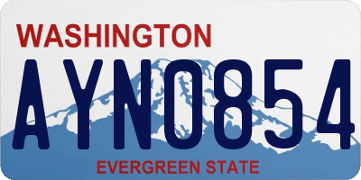 WA license plate AYN0854