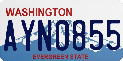 WA license plate AYN0855