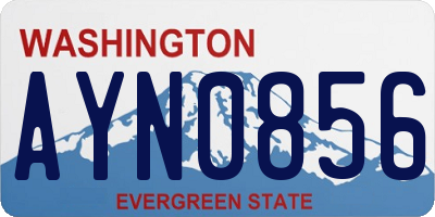 WA license plate AYN0856