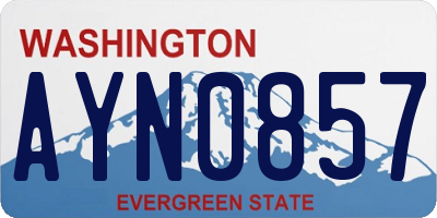 WA license plate AYN0857