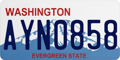 WA license plate AYN0858